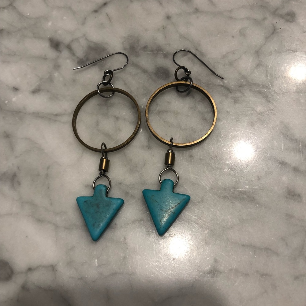 Handmade Turquoise Arrow Earring